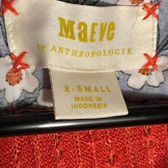 NWT Maeve Winterscape thermal rivers sweater orange cowl neck, size XS - Picture 11 of 16